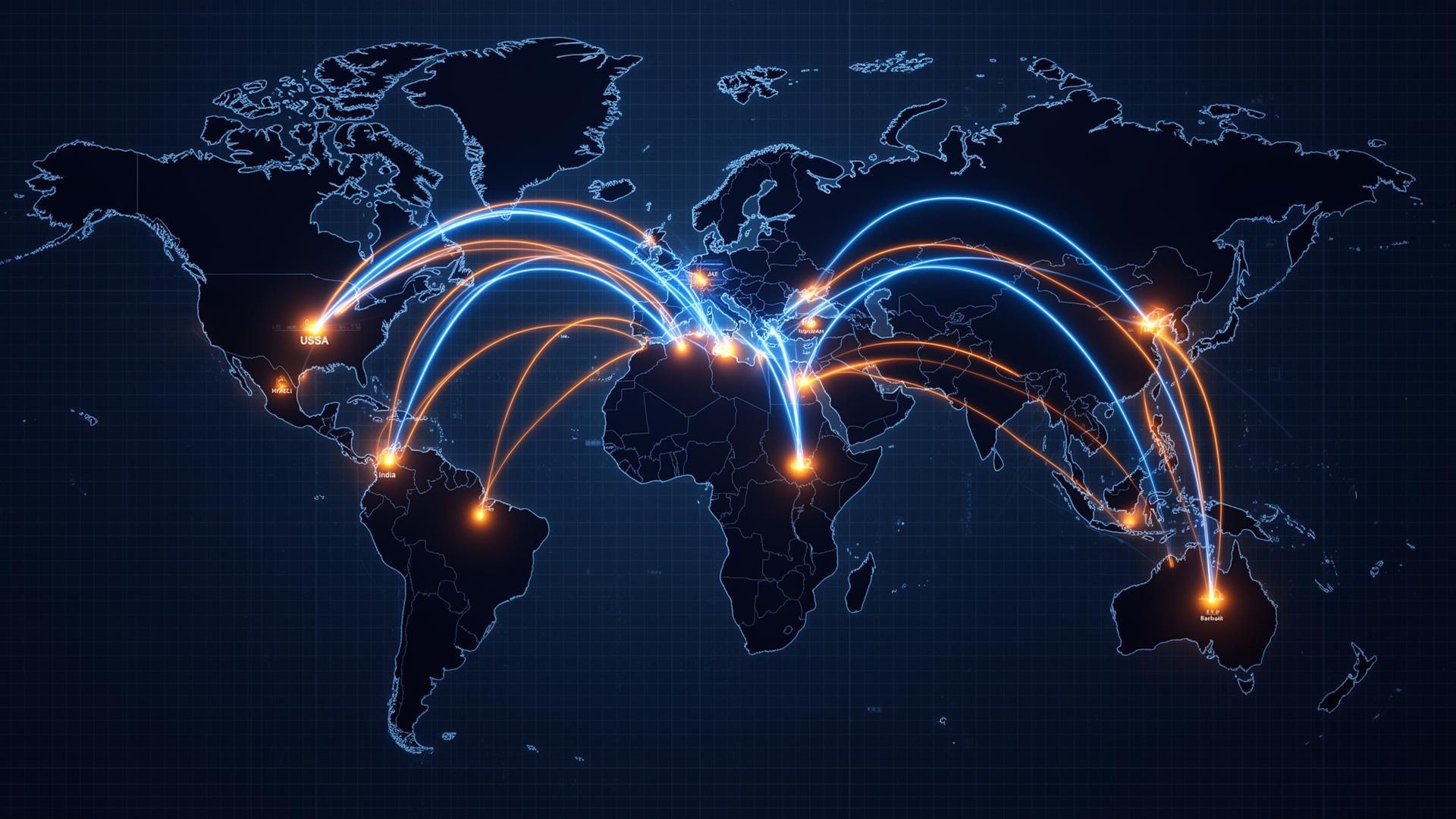 Global delivery network map